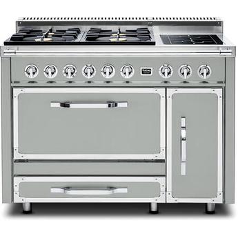Viking TVDR4814IAG 48 Inch Induction Dual Fuel Convection Double Oven Freestanding Range