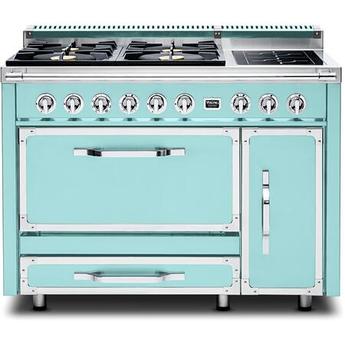 Viking TVDR4814IBW 48 Inch Induction Dual Fuel Convection Double Oven Freestanding Range