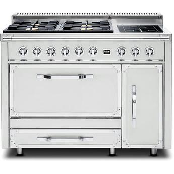 Viking TVDR4814IFW 48 Inch Induction Dual Fuel Convection Double Oven Freestanding Range