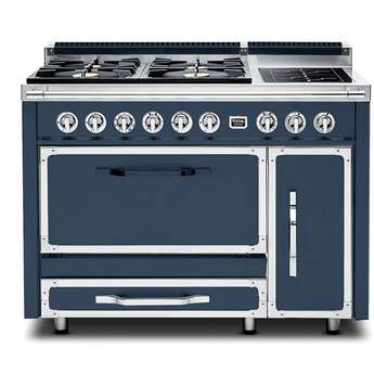 Viking TVDR4814ISB 48 Inch Induction Dual Fuel Convection Double Oven Freestanding Range