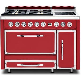 Viking TVDR4814ISM 48 Inch Induction Dual Fuel Convection Double Oven Freestanding Range