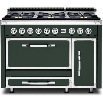 Viking TVDR4816BBF Tuscany Series 48 Inch Blackforest Green Induction Dual Fuel Convection Double Oven Freestanding Range