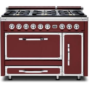 Viking TVDR4816BRE Tuscany Series 48 Inch Reduction Red Induction Dual Fuel Convection Double Oven Freestanding Range