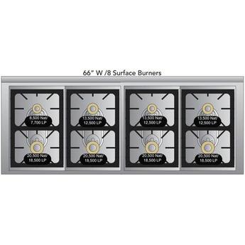Viking TVDR6608BGB Tuscany Series 66 Inch Graphite Black Dual Fuel Convection Double Oven Freestanding Range — thumbnail 5