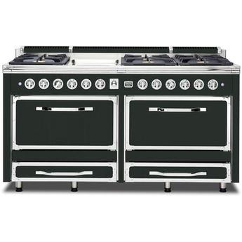 Viking TVDR6616GBF Tuscany Series 66 Inch Blackforest Green Induction Dual Fuel Convection Double Oven Freestanding Range