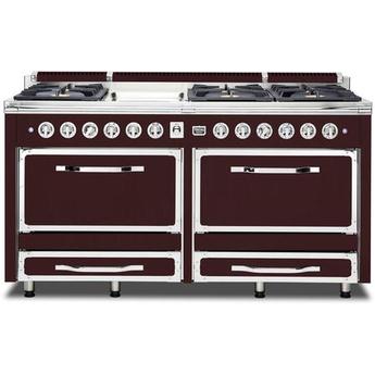 Viking TVDR6616GRE Tuscany Series 66 Inch Reduction Red Induction Dual Fuel Convection Double Oven Freestanding Range