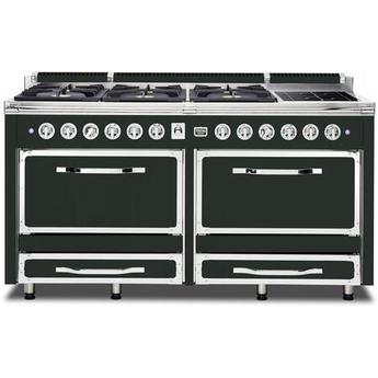 Viking TVDR6616IBF Tuscany Series 66 Inch Blackforest Green Induction Dual Fuel Convection Double Oven Freestanding Range