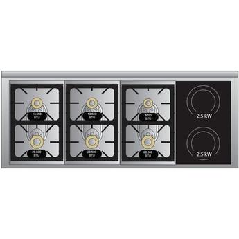 Viking TVDR6616ICY Tuscany Series 66 Inch Cypress Green Induction Dual Fuel Convection Double Oven Freestanding Range — thumbnail 6