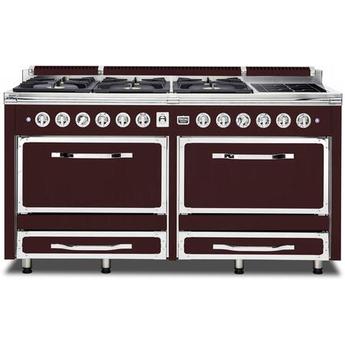 Viking TVDR6616IRE Tuscany Series 66 Inch Reduction Red Induction Dual Fuel Convection Double Oven Freestanding Range