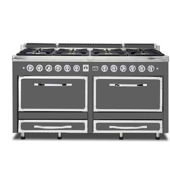 Viking TVDR6618BDG Tuscany Series 66 Inch Damascus Grey Induction Dual Fuel Convection Double Oven Freestanding Range — thumbnail 7