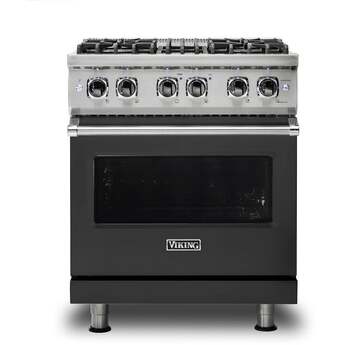 Viking VDR5304BCS  5 Series 30 Inch Cast Black Dual Fuel Convection Freestanding Range