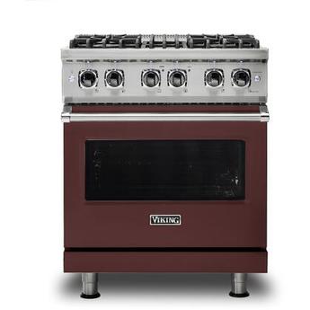 Viking VDR5304BKALP  5 Series 30 Inch Kalamata Red Dual Fuel Convection Freestanding Range