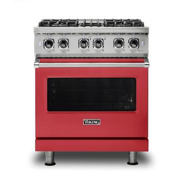 Viking VDR5304BSM  5 Series 30 Inch San Marzano Red Dual Fuel Convection Freestanding Range