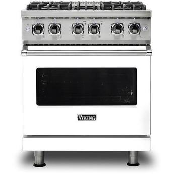 Viking VDR5304BWHLP Professional 5 Series 30 Inch White Dual Fuel Convection Freestanding Range