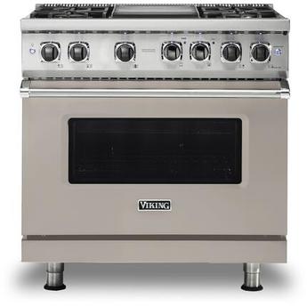 Viking VDR5364GPGLP  5 Series 36 Inch Pacific Grey Dual Fuel Convection Freestanding Range