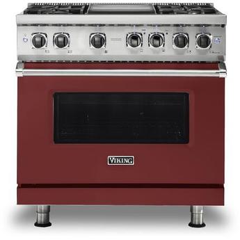 Viking VDR5364GRELP  5 Series 36 Inch Reduction Red Dual Fuel Convection Freestanding Range