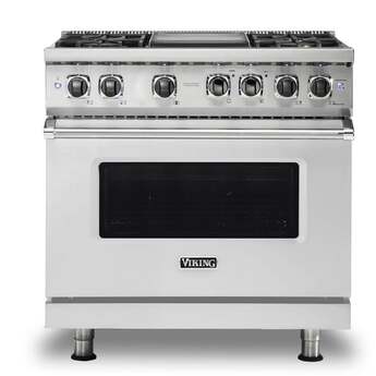 Viking VDR5364GSSLP Professional 5 Series 36 Inch Stainless Steel Dual Fuel Convection Freestanding Range