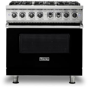 Viking VDR5366BBK Professional 5 Series 36 Inch Black Dual Fuel Convection Freestanding Range