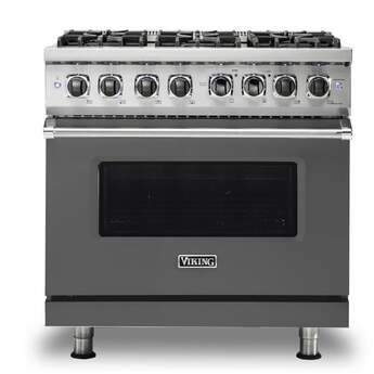 Viking VDR5366BDGLP  5 Series 36 Inch Damascus Grey Dual Fuel Convection Freestanding Range