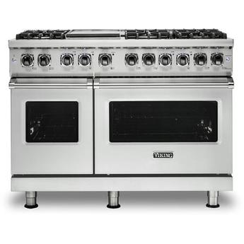 Viking VDR5486GFW 5 Series 48 Inch Frost White Dual Fuel Convection Double Oven Freestanding Range