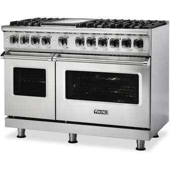 Viking VDR5486GSSLP Professional 5 Series 48 Inch Stainless Steel Dual Fuel Convection Double Oven Freestanding Range — thumbnail 7