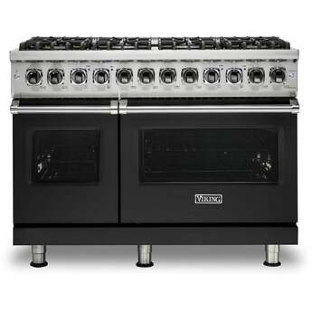 Viking VDR5488BCSLP  5 Series 48 Inch Cast Black Dual Fuel Convection Double Oven Freestanding Range — thumbnail 11