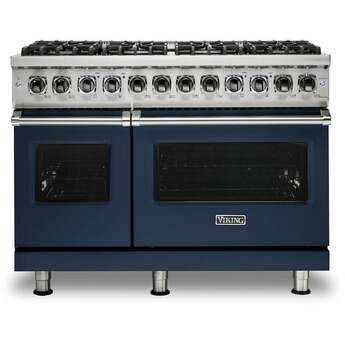 Viking VDR5488BSB 5 Series 48 Inch Slate Blue Dual Fuel Convection Double Oven Freestanding Range — thumbnail 6