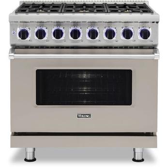 Viking VDR73626BPGLP  7 Series 36 Inch Pacific Grey Dual Fuel Convection Freestanding Range