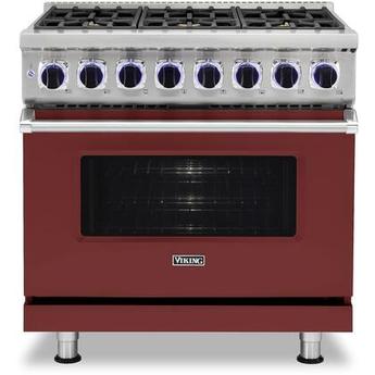 Viking VDR73626BRELP  7 Series 36 Inch Reduction Red Dual Fuel Convection Freestanding Range