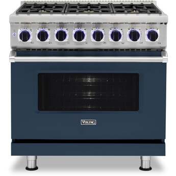 Viking VDR73626BSBLP  7 Series 36 Inch Slate Blue Dual Fuel Convection Freestanding Range