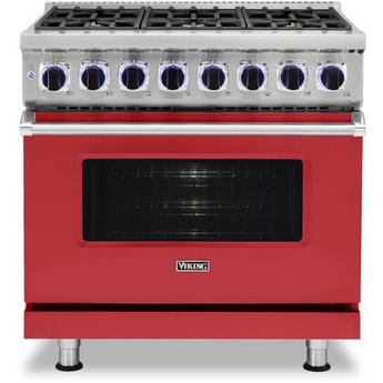 Viking VDR73626BSMLP 7 Series 36 Inch San Marzano Red Dual Fuel Convection Freestanding Range