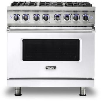 Viking VDR73626BWHLP 7 Series 36 Inch White Dual Fuel Convection Freestanding Range