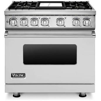 Viking VDR7364GSSLP 7 Series 36 Inch Stainless Steel Dual Fuel Convection Freestanding Range