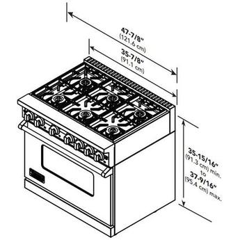 Viking VDR7364GSSLP 7 Series 36 Inch Stainless Steel Dual Fuel Convection Freestanding Range — thumbnail 5