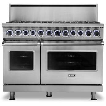 Viking VDR74826GSSLP 7 Series 48 Inch Stainless Steel Dual Fuel Convection Double Oven Freestanding Range — thumbnail 5