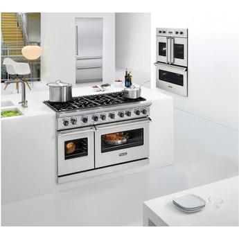 Viking VDR74826GWH 7 Series 48 Inch White Dual Fuel Convection Double Oven Freestanding Range — thumbnail 3