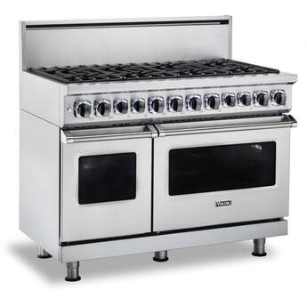 Viking VDR74828BCSLP  7 Series 48 Inch Cast Black Dual Fuel Convection Double Oven Freestanding Range — thumbnail 9