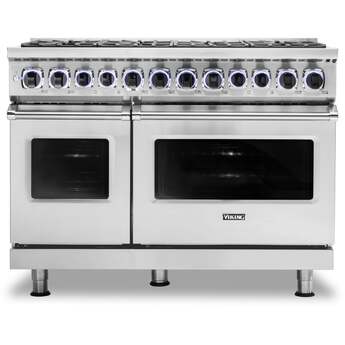 Viking VDR74828BSS 7 Series 48 Inch Stainless Steel Dual Fuel Convection Double Oven Freestanding Range
