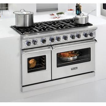 Viking VDR74828BWHLP 7 Series 48 Inch White Dual Fuel Convection Double Oven Freestanding Range — thumbnail 3