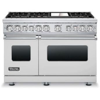 Viking VDR7486GSSLP 7 Series 48 Inch Stainless Steel Dual Fuel Convection Double Oven Freestanding Range