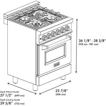 Z Line ZLINE RA24 24 Inch Stainless Steel Gas Freestanding Range, in Stainless Steel — thumbnail 25