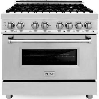 Z Line ZLINE RA36 36 Inch Stainless Steel Dual Fuel Convection Freestanding Range