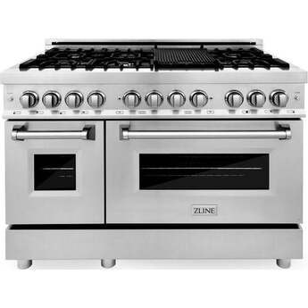 Z Line ZLINE RA48 48 Inch Stainless Steel Dual Fuel Convection Double Oven Freestanding