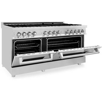 Z Line ZLINE RA60 60 Inch Natural Gas, Dual Fuel Double Oven Freestanding Range in Stai — thumbnail 11