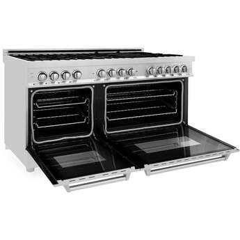 Z Line ZLINE RA60 60 Inch Natural Gas, Dual Fuel Double Oven Freestanding Range in Stai — thumbnail 16