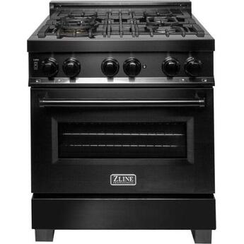 Z Line ZLINE RAB30 30 Inch Black Stainless Steel Gas Convection Freestanding Range