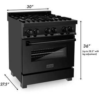 Z Line ZLINE RAB30 30 Inch Black Stainless Steel Gas Convection Freestanding Range — thumbnail 4