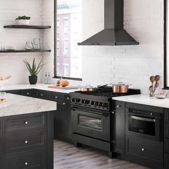 Z Line ZLINE RAB36 36 Inch Black Stainless Steel Gas Convection Freestanding Range — thumbnail 4