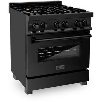 Z Line ZLINE RABBR30 30 Inch Black Stainless Steel Dual Fuel Freestanding Range, in Bla — thumbnail 3