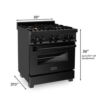 Z Line ZLINE RABBR30 30 Inch Black Stainless Steel Dual Fuel Freestanding Range, in Bla — thumbnail 41
